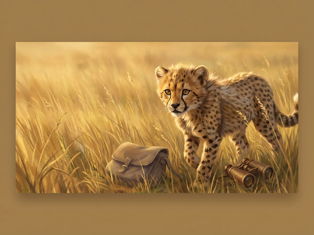 Cheetah cub story artwork