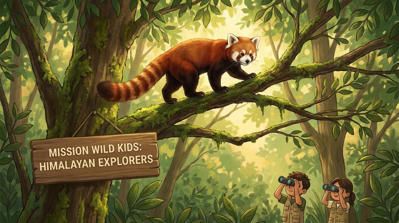 Panda mission artwork showing Bao in a misty bamboo grove